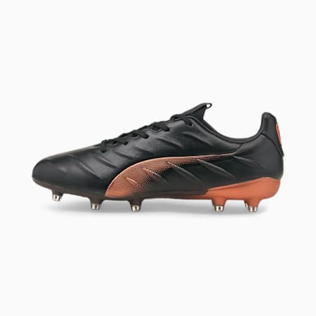 KING Platinum 21 FG/AG Men's Football Boots, Puma Black-Neon Citrus, small