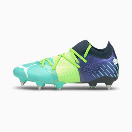 Future Z 1.2 MxSG Men's Football Boots, Green Glare-Elektro Aqua-Spellbound, small-GBR