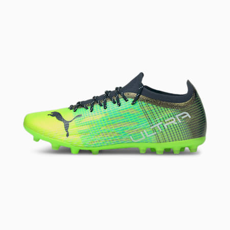 ULTRA 1.3 MG Men’s Football Boots, Green Glare-Elektro Aqua-Spellbound, small