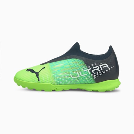 ULTRA 3.3 TT Youth Football Boots, Green Glare-Elektro Aqua-Spellbound, small