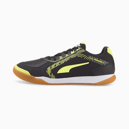 PRESSING II Futsal Shoes, Puma Black-Yellow Alert-Puma White-Gum, small-PHL