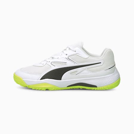 Solarflash Youth Indoor Sports Shoes, Puma White-Puma Black-Yellow Alert, small