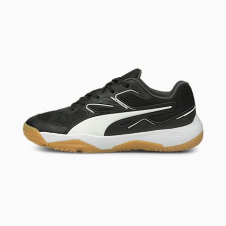 Solarflash Youth Indoor Sports Shoes, Puma Black-Puma White-High Risk Red-Gum, small