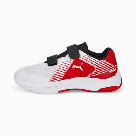 Scarpe sportive indoor Varion V Youth, Puma White-Puma Black-High Risk Red, small