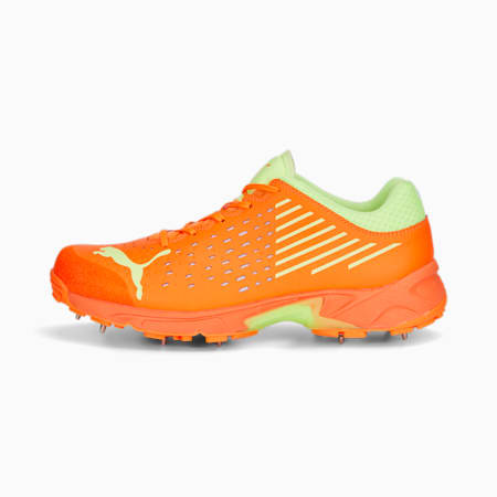 PUMA Spike 22.1 Unisex Cricket Shoes, Ultra Orange-Fast Yellow-PUMA White, small-IND