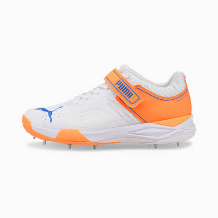 PUMA Bowling 22.1 Men's Cricket Shoes, Puma White-Bluemazing-Neon Citrus, small-IND