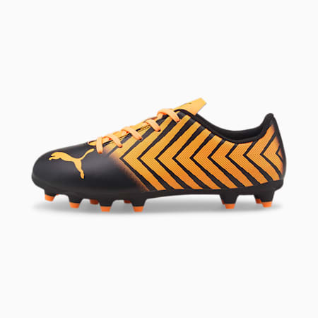 TACTO II FG/AG Youth Football Boots, Puma Black-Neon Citrus, small-PHL