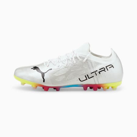 Botas de fútbol para hombre ULTRA 1.4 MG, Puma White-Puma Black-Yellow Alert, small
