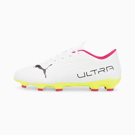 ULTRA 4.4 FG/AG Youth Football Boots, Puma White-Puma Black-Yellow Alert, small-AUS