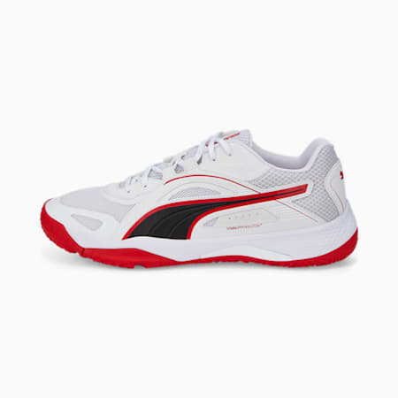 Solarstrike II Indoor Sports Shoes, Puma White-Puma Black-High Risk Red, small-IND