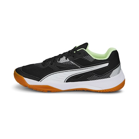 Solarflash II Unisex Indoor Sports Shoes, Puma Black-Puma White-Fizzy Light-Gum, small-IND