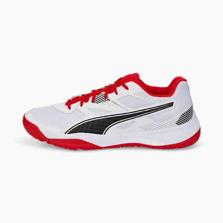 Chaussures de sport en salle Solarflash II, Puma White-Puma Black-High Risk Red, small