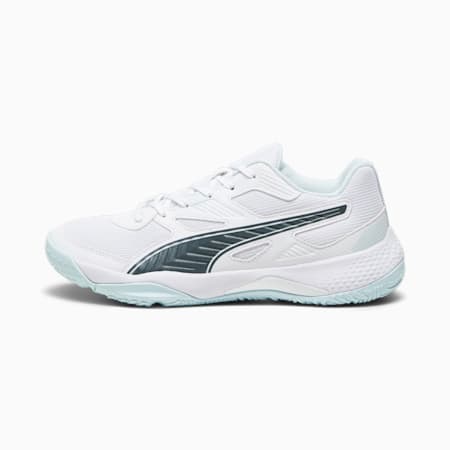Solarflash II Indoor Sports Shoes, PUMA White-Nitro Blue-Shadow Gray, small