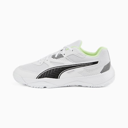 Chaussures de sport en salle Solarflash II Enfant et Adolescent, Puma White-Puma Black-Fizzy Light, small