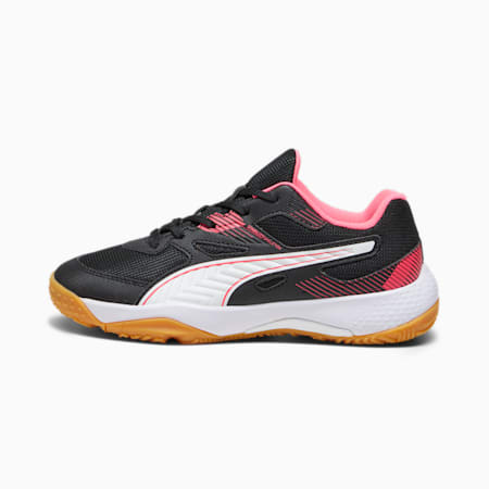 Chaussures de sport en salle Solarflash II Enfant et Adolescent, PUMA Black-Fire Orchid-PUMA White-Gum, small