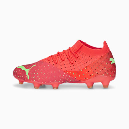 FUTURE 3.4 FG/AG Football Boots Men, Fiery Coral-Fizzy Light-Puma Black-Salmon, small-SEA