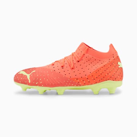 FUTURE 3.4 FG/AG Football Boots Youth, Fiery Coral-Fizzy Light-Puma Black-Salmon, small-THA