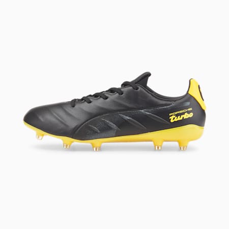 KING Platinum 21 Turbo FG/AG Men's Football Boots, Puma Black-Lemon Chrome, small