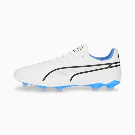 KING Pro FG AG Football Boots PUMA White PUMA Black Blue Glimmer Ultra Orange PUMA SHOP ALL PUMA PUMA