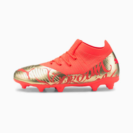Neymar Jr FUTURE 3.4 FG/AG Football Boots Youth, Fiery Coral-Gold, small