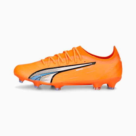 ULTRA ULTIMATE FG/AG Unisex Football Boots, Ultra Orange-PUMA White-Blue Glimmer, small-AUS