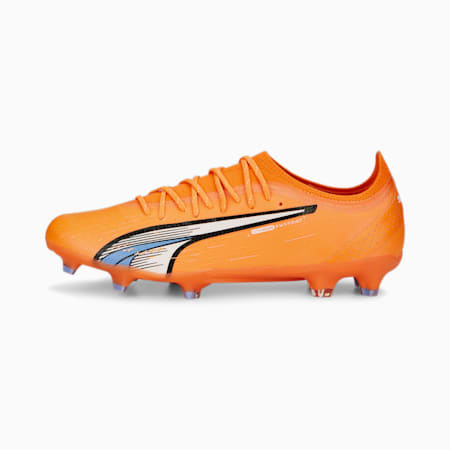 ULTRA ULTIMATE FG/AG Football Boots, Ultra Orange-PUMA White-Blue Glimmer, small-IDN