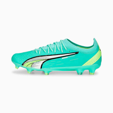 ULTRA ULTIMATE FG/AG Football Boots, Electric Peppermint-PUMA White-Fast Yellow, small-SEA