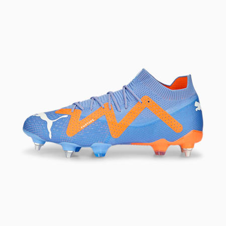 FUTURE ULTIMATE MxSG Fußballschuhe, Blue Glimmer-PUMA White-Ultra Orange, small