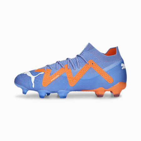 FUTURE ULTIMATE FG/AG Football Boots, Blue Glimmer-PUMA White-Ultra Orange, small-IDN