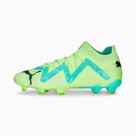 FUTURE ULTIMATE FG/AG Football Boots Women, Fast Yellow-PUMA Black-Electric Peppermint, small-AUS