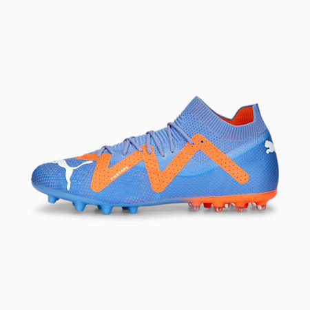 FUTURE ULTIMATE MG Football Boots, Blue Glimmer-PUMA White-Ultra Orange, small-DFA