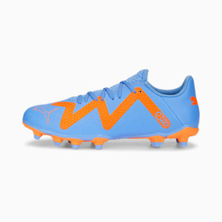FUTURE Play FG/AG Women's Soccer Cleats, Blue Glimmer-PUMA White-Ultra Orange, small