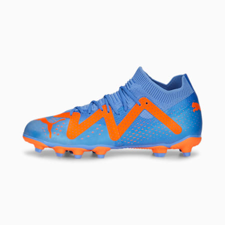 Chaussures de football FUTURE Match Enfant et Adolescent, Blue Glimmer-PUMA White-Ultra Orange, small-DFA