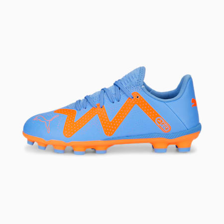 Chaussures de football FUTURE PLAY HG, Blue Glimmer-PUMA White-Ultra Orange, small
