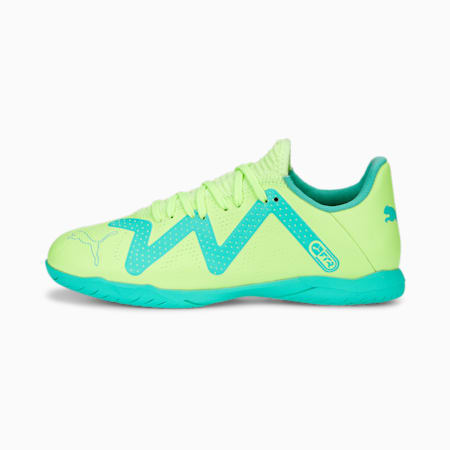 حذاء كرة القدم للشباب FUTURE Play IT, Fast Yellow-PUMA Black-Electric Peppermint, small-DFA