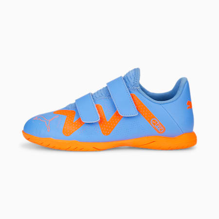 FUTURE PLAY IT V Football Boots Youth, Blue Glimmer-PUMA White-Ultra Orange, small