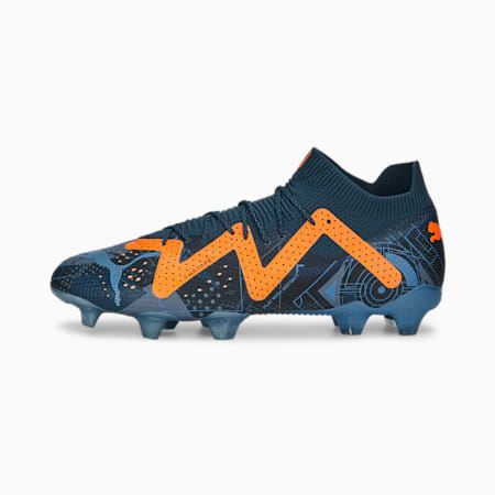FUTURE ULTIMATE DNA FG/AG Unisex Football Boots, Dark Night-Ultra Orange-Deep Dive, small-AUS