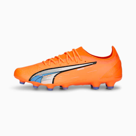 Młodzieżowe buty piłkarskie ULTRA Ultimate FG/AG, Ultra Orange-PUMA White-Blue Glimmer, small