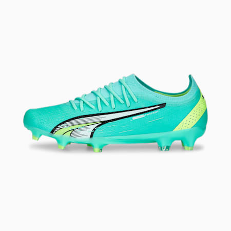 Chaussures de football ULTRA ULTIMATE FG/AG Femme, Electric Peppermint-PUMA White-Fast Yellow, small-DFA