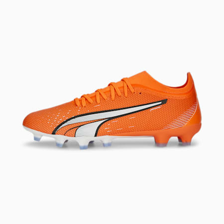 Sepatu Bola Pria ULTRA Match FG/AG, Ultra Orange-PUMA White-Blue Glimmer, small-IDN