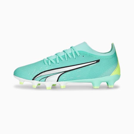 ULTRA Match FG/AG Football Boots Men, Electric Peppermint-PUMA White-Fast Yellow, small-PHL