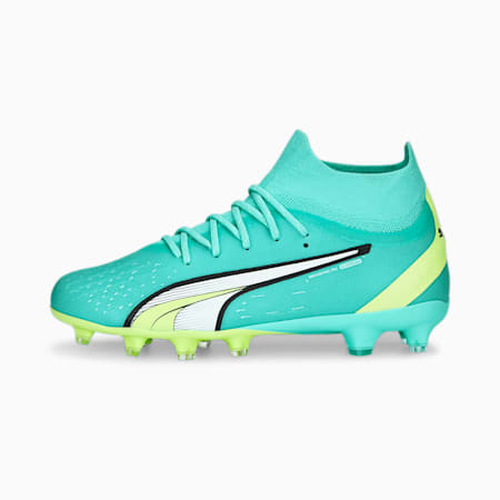 حذاء كرة القدم للشباب ULTRA Pro FG/AG, Electric Peppermint-PUMA White-Fast Yellow, small-DFA