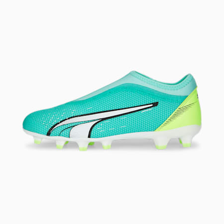 Chaussures de football ULTRA Match LL Enfant et Adolescent, Electric Peppermint-PUMA White-Fast Yellow, small