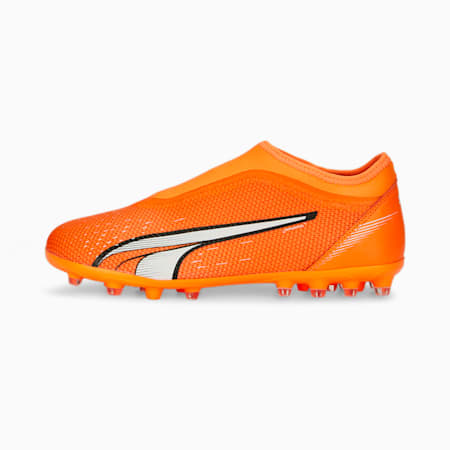 Młodzieżowe buty piłkarskie ULTRA Match LL MG, Ultra Orange-PUMA White-Blue Glimmer, small