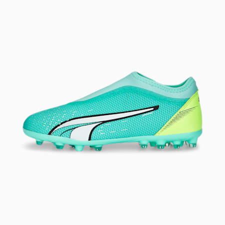 ULTRA Match LL MG Football Boots Youth, Electric Peppermint-PUMA White-Fast Yellow, small-DFA