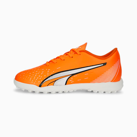 ULTRA Play TT Fußballschuhe für Jugendliche, Ultra Orange-PUMA White-Blue Glimmer, small
