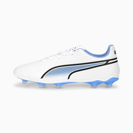 KING Match FG/AG Football Boots, PUMA White-PUMA Black-Blue Glimmer-Ultra Orange, small-SEA