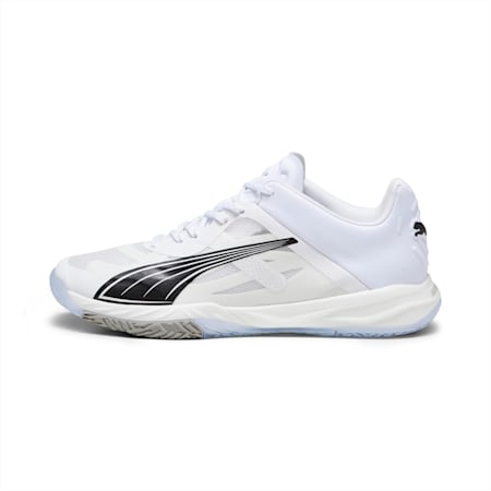Accelerate NITRO SQD Indoor Sports Shoes, PUMA White-PUMA Black-Concrete Gray, small