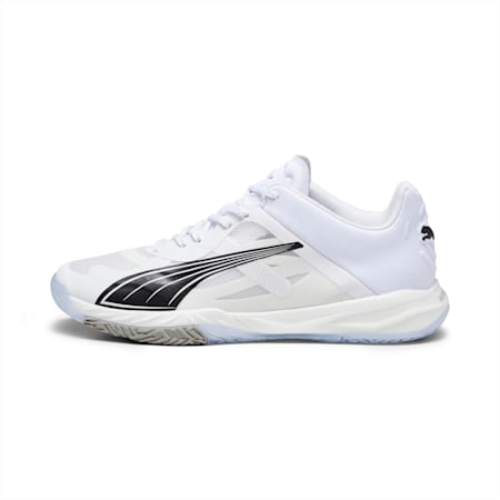 Accelerate NITRO SQD zaalschoenen, PUMA White-PUMA Black-Concrete Gray, small