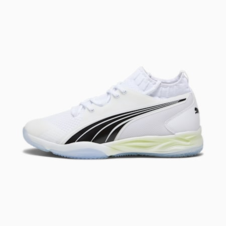 Eliminate NITRO SQD Handball Shoes, PUMA White-PUMA Black-Concrete Gray, small